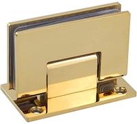 BAZAC Charnière de porte en verre, charnière dorée en acier inoxydable 304 pour porte en verre de salle de bain, charnière de porte de douche (ouverture à 90 degrés)
