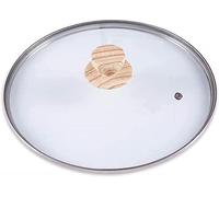 BAZAC Couvercle de casserole de rechange en verre transparent avec poignée en bois - 28 cm