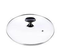 BAZAC Couvercles universels en verre trempé pour poêle, casserole, wok avec bouton de rechange, couvercle de rechange pour batterie de cuisine - 32 cm