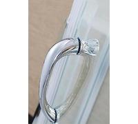 BAZAC Poignée de porte en acier inoxydable 304 argenté pour salle de douche, poignée de porte en verre simple face, accessoires de quincaillerie de porte en verre simple - 160 mm