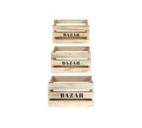 BAZAR - Lot de 3 Cagettes Gigognes Naturelles - Altobuy Beige