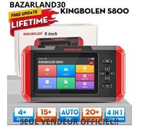 BAZARLAND30.KINGBOLEN S800 Valise Diagnostic Auto pour Moteur/ABS/SRS/Boîte de Vitesses, Outil de Diagnostic OBD2 du 4 Système