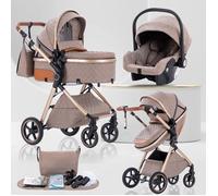 BAZARLAND30.Poussette 3 en 1 Bébé Combinée Siège-Auto Nacelle Trio Réversible.nouveau modéle. KAKI