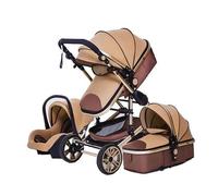 BAZARLAND30 Poussette 3 en 1 Bébé Combinée Siège-Auto Nacelle Trio Réversible Réglable Haute Qualité Roues increvables Canne khaki