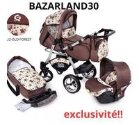 BAZARLAND30.poussette 3 en 1 haut de gamme Urbano avec siège auto Inclus! old forest