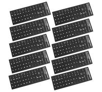 BAZEITFLOW 10 Pièces Autocollants Clavier Italien Fond Noir Blanc Protection Clavier Pc Portable et Bureau Stickers Remplacement sans Résidu pour Apprentissage et Communication
