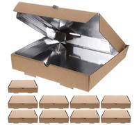 BAZEITFLOW 10 pièces Boîte à Pizza Carton Ondulé Aluminium Lot de Boîte de Rangement Portable pour Livraison et Emporter Emballage Léger et Sûr pour Restaurant et Pique-