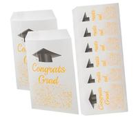 BAZEITFLOW 10 Pièces Lot Blanc pour Graduation Sacs à Friandises et Cookies Sacs de Fête pour Remise de Diplômes et Petits