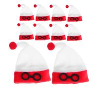 BAZEITFLOW 10 Pièces Mini Christmas Hats for Wine Bottles Lightweight Wine Covers and Cupcake Toppers for Holiday Party Decorations and DIY Crafts