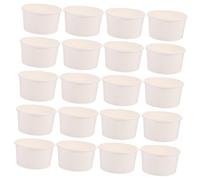 BAZEITFLOW 100 Pièces Gobelet à Glace Jetable Transparent Coupes De Crème Glacée Bricolage Tasses De Portion Bols à Glacée Forme Neige Petit Traiter Tasses Bleu Blanche Papier