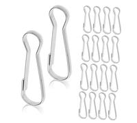 BAZEITFLOW 100 pièces Mousquetons Acier Inoxydable Crochets Ressort pour Porte-clés Clips Métalliques Lanières Accessoires Bricolage Multifonctionnels Résistants Corrosion