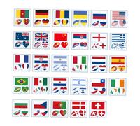 BAZEITFLOW 116 pièces Autocollants Visage Drapeau Imperméables pour Sport Festival Patriotique Adultes Décor Temporaire Corps Bras