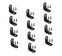 BAZEITFLOW 12 pièces Équerre Angle Droit Noire Renforcée Cornière Acier Inoxydable Anti Vis pour Fixation Meubles et Étagères Robustes