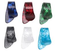 BAZEITFLOW 12 pièces Médiators Celluloïd pour Guitare Lot Onglets Pouce et Doigt Ultra-fins et Durables Protection Doigts pour Guitare et Basse Rouge Blanc Noir Bleu Vert