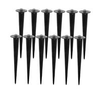 BAZEITFLOW 12 pièces Piquets Métalliques de Jardin Lot pour Lumières de Noël et Éclairage Extérieur Supports Solaires pour Lumières de Jardin Durables et Faciles à Installer