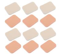 BAZEITFLOW 12 pièces Poudre Éponges Maquillage Carrées Confortables pour Fond de Teint et Poudre Visage Outils Maquillage Fille Petit Format Blanc et Teint Naturel Usage Sec et Humide