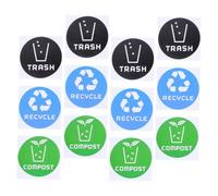 BAZEITFLOW 12pièces Panneaux De Poubelle Et Autocollants De Recyclage Étiquettes pour Tri des Déchets Usage Domestique Et Extérieur