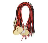 BAZEITFLOW 15 pièces Piézoélectrique Disques Microphone Buzzer avec Fil Laiton Capteur Pickup pour Guitare Acoustique Batterie et Instruments à Cordes