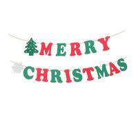 BAZEITFLOW 15pièces Bannière Joyeux Noël Décorative pour Maison Lettres avec Flocons de Banderole de Noël pour Décoration de Fête