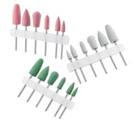 BAZEITFLOW 18 pcs Silicone Nail Drill Bits Set For Manicure Cuticle Cleaner Forets Ongles Safety Bits Lightweight And Portable For Home And Salon Use