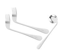 BAZEITFLOW 1Ensemble Couverts Ergonomiques Coudés Acier Inoxydable pour Personnes Âgées Inclinée Ustensiles Alimentation Adaptés Aux Limités