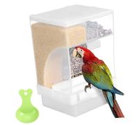 BAZEITFLOW 1ensemble Distributeur De Nourriture Automatique pour Perroquet avec Cuillère Mangeoire Transparente à Double Compartiment pour Oiseaux De Cage Accessoire Pratique pour Nourrir