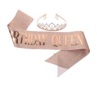 BAZEITFLOW 1ensemble Fournitures Anniversaire Pour Filles Couronne Brillante Et Ceinture Étiquette Pour Accessoires Élégants