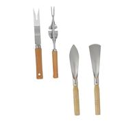 BAZEITFLOW 1ensemble Kit De Jardinage Outils De Plantations Inoxydable avec Poignée Bois Comprend Une Petite Pelle Une Pelle Carrée Outils De Désherbage Pratique pour Fleurs Et Plantes