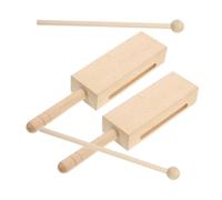 BAZEITFLOW 2 Ensembles Bâtons de Rythme Bois avec Poignée Instrument Percussion Polyvalent pour Débutants et Lot Maillets Adapté à Tous et Styles Musicaux