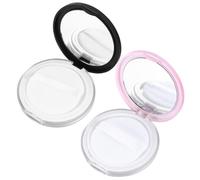 BAZEITFLOW 2 ensembles Boîte de Rangement Cosmétique Portable pour Matifiante de Contenants avec Housse Élastique Boîte Vide pour Houppette pour Maquillage Féminin