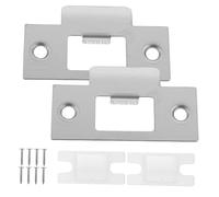BAZEITFLOW 2 ensembles Kit Plaques de Gâche Acier Inoxydable pour Serrure à Pêne Plaque Renfort Porte Intérieure Protection Renforcée Effraction Installation Sécurisée et Durable