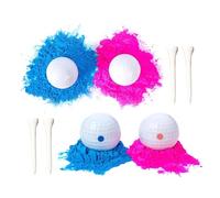 BAZEITFLOW 2 Ensembles Set de Balles de Golf pour Révélation de Genre avec Tees Accessoires de Farce pour Fêtes Garçon ou Fille Décorations Amusantes pour Anniversaires et Annonces
