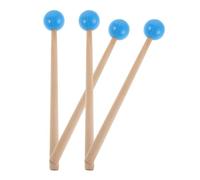 BAZEITFLOW 2 Paires Maillets de Percussion en Bois d'Érable et Caoutchouc Souple, Lot de 4 Pièces Bleu, pour Xylophone, Carillon, Gong et Tambour à Languette, Accessoires Musicaux Polyvalents
