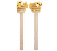 BAZEITFLOW 2 pièces Agitateurs Miel Miniatures Abeille Décor Printemps Motif Unique Portable pour Cuisine Fermière Réutilisable