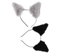 BAZEITFLOW 2 pièces Bandeau Oreilles de Chat Peluche Doux -tête Ajustable Kawaii pour Cosplay Halloween Femmes et Accessoires Cheveux Confortables et Ludiques