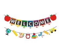 BAZEITFLOW 2 Pièces Banderole de Porte Scolaire Décorations Suspendues pour Fête de Rentrée Bannière Colorée pour Mur et Porte Ornement Intérieur et Extérieur