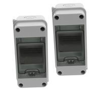 BAZEITFLOW 2 pièces Boîte de Distribution Étanche Voies avec Fenêtre Transparente Coffret Protection Disjoncteur pour Intérieur et Extérieur Lot