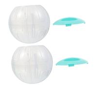 BAZEITFLOW 2 pièces Boule Exercice Hamster Bleu Transparent Lot de Balle de Course pour Petits Animaux Fitness pour Hamster Maintien Musculaire et Mental