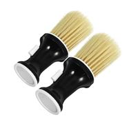 BAZEITFLOW 2 pièces Brosse Plumeau pour Cou de Barbier avec Tête Amovible et Applicateur de Poudre Massage Doux Du Chevelu pour Coiffure Nette à Domicile et Salon