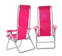 BAZEITFLOW 2 Pièces Chaise De Plage Pliante Mini Chaise Longue Simulation pour Maison Jardin Miniature Accessoire Décoratif