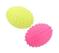 BAZEITFLOW 2 Pièces Chien Incassable Rugby avec Sifflet Intégré Lot de Jouets à Mâcher pour Chiots Entraînement Pratique et Amusement Interactif Extérieur