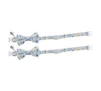 BAZEITFLOW 2 Pièces Collier Chat Ajustable avec Nœud et Clochette Lot de Nylon Polyester Coton et Respirant Collier Décoratif pour et pour et Usage