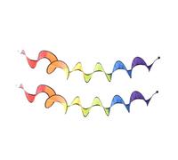 BAZEITFLOW 2 Pièces Décoration Jardin Moulin Vent Extérieur Spirale Suspendue Arc Ciel Toupie Girouette Camping Pique
