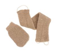 BAZEITFLOW 2 pièces Exfoliant Jute et Ramie Sangle Lavant Dos Naturelle Gommage Doux pour Bain et Accessoire Exfoliateur pour Peau Douce et Saine