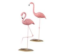 BAZEITFLOW 2 pièces Figurine Flamant Rose Résine Décoration Maison Artistique Naturelle pour Bureau Salon Intérieur