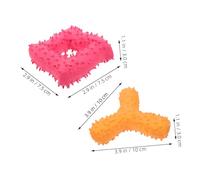 BAZEITFLOW 2 Pièces Jouets à Mâcher pour Chiens Latex Lot de Jouets Interactifs avec Formes Géométriques pour Chiots Nettoyage Dentaire et Soin des Gencives
