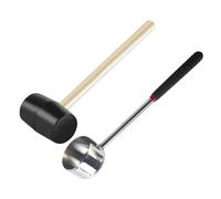 BAZEITFLOW 2 pièces Kit Outils Acier Inoxydable pour Ouverture de Noix de avec Marteau Bois Pratique pour Usage Domestique Robuste