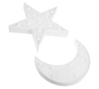 BAZEITFLOW 2 pièces Lampe de Table LED Moon et Étoile Veilleuse de Chevet Décorative pour Chambre Lumière Chaude Ambiance Confortable et Élégante