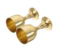 BAZEITFLOW 2 pièces Lot de Gobelets Laiton Vintage pour Offrandes Coupes Décoratives Tasses de Cérémonie Robustes pour Rituels et Usage Religieux Coupe de Table