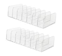 BAZEITFLOW 2 pièces Organisateur Cosmétique Transparent Multi Compartiments Rangement Maquillage pour Palettes Fards À Paupières Séparateur Pratique pour Produits Beauté Bureau